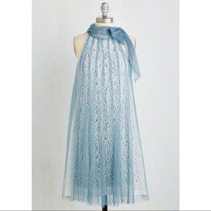 *SOLD* Modcloth Time and Grace Lace Dress in Dusty Blue EUC